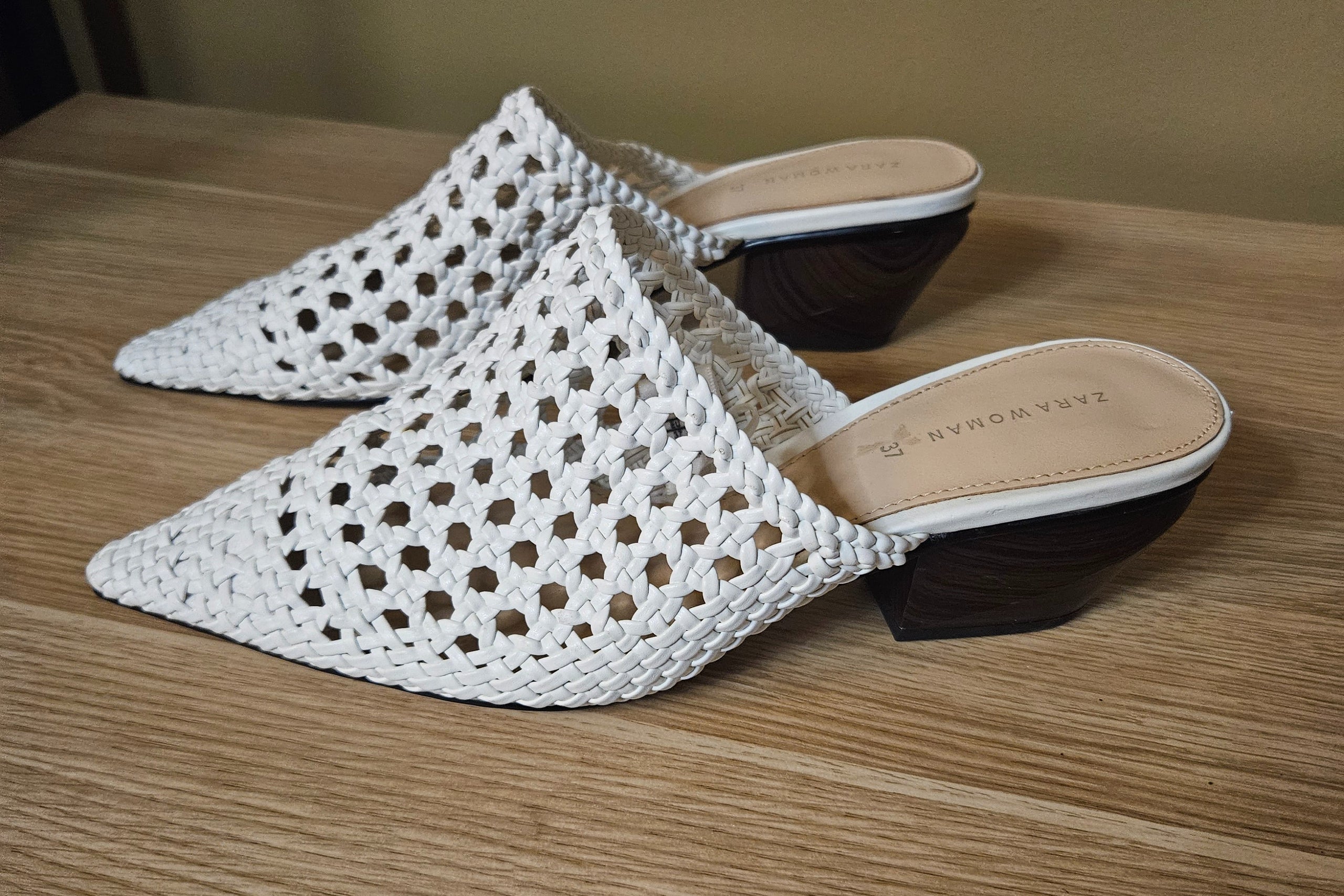 Zara Woven Cowboy Heeled Mules Size EU 37 Burrow Market Thrift